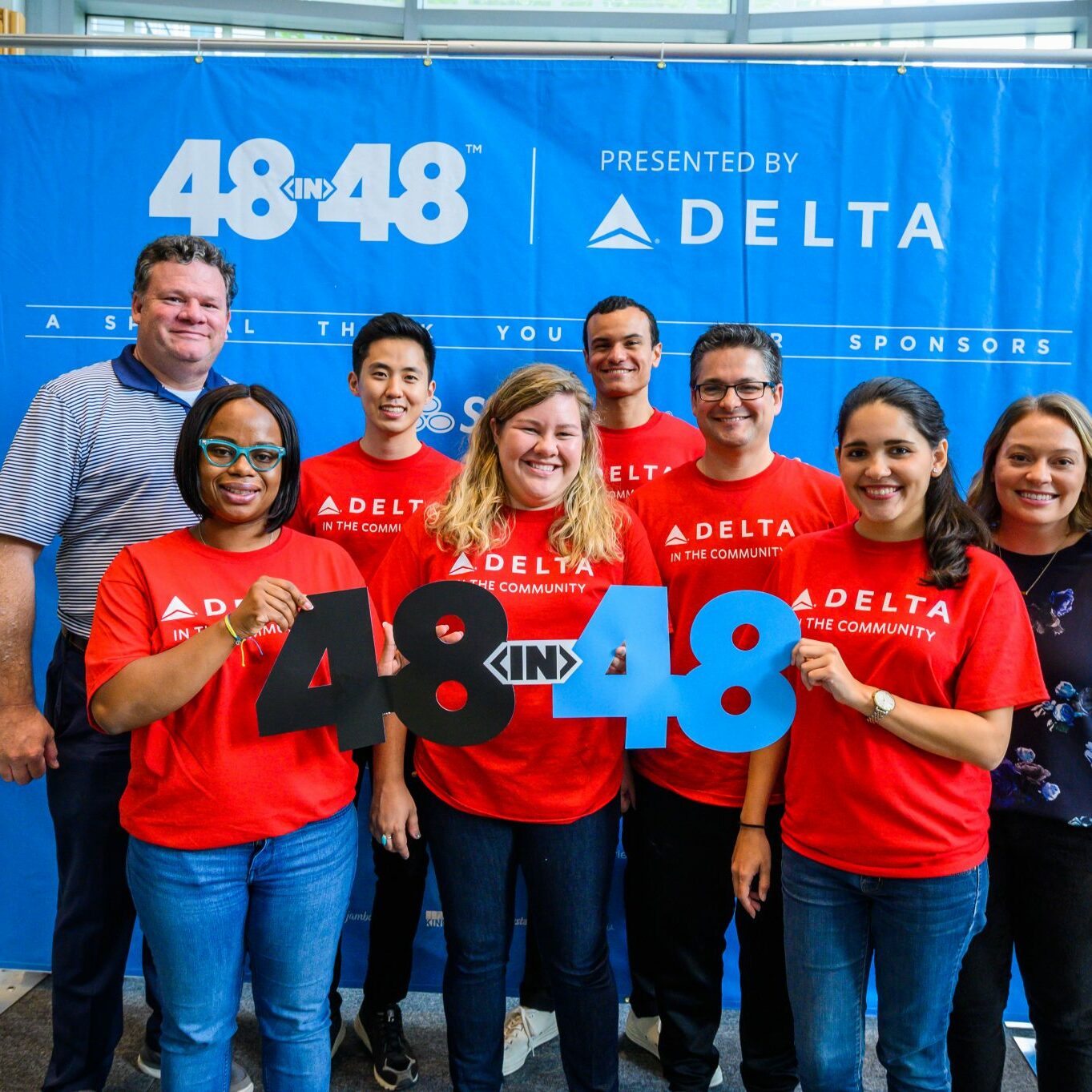 Delta volunteers participate in the 48in48 ATL judging session in Atlanta, Ga. on Sunday, October 6, 2019. (Photo by John Paul Van Wert for Rank Studios)